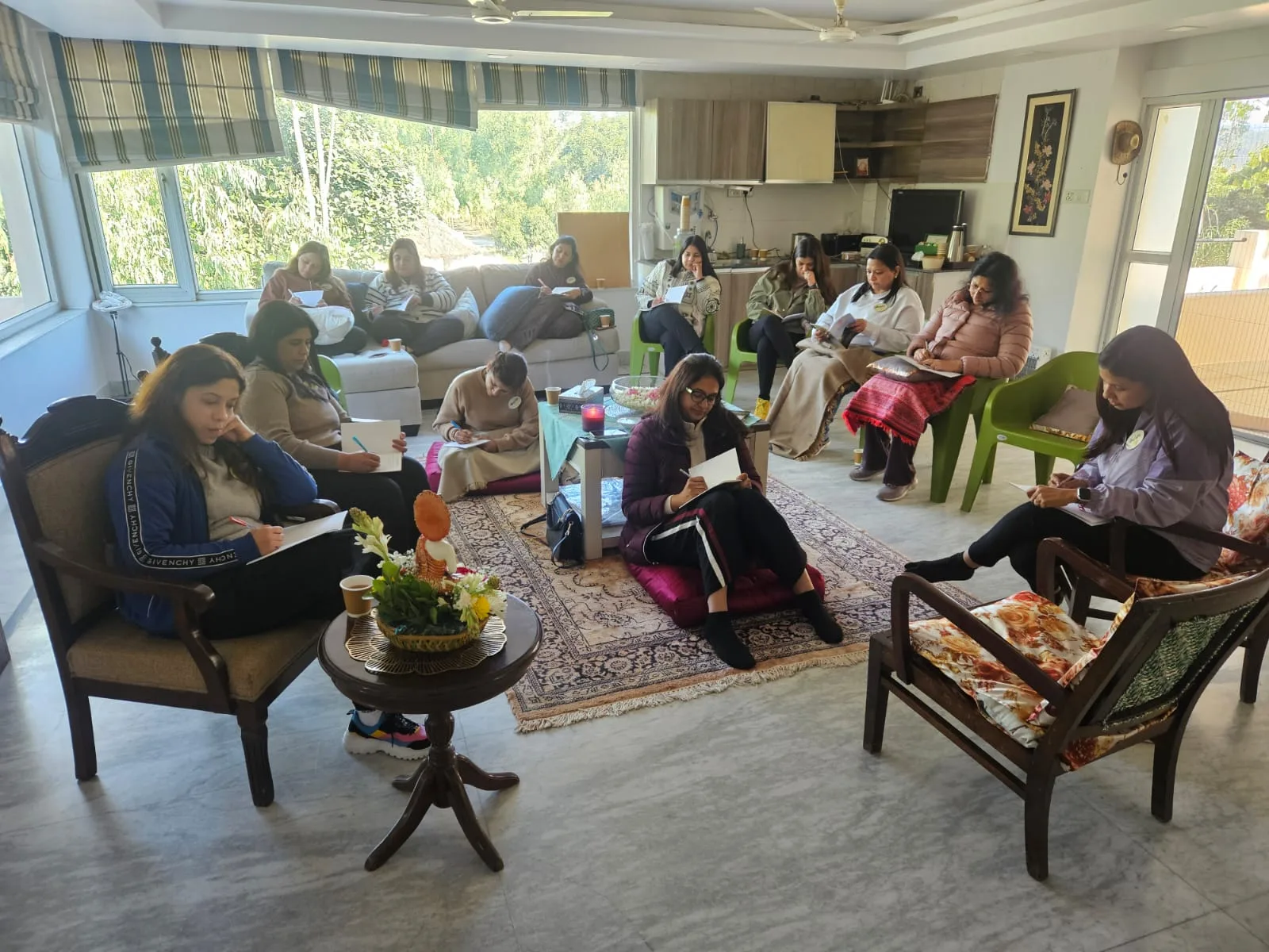 Creative pottery and mindfulness practice during day retreat