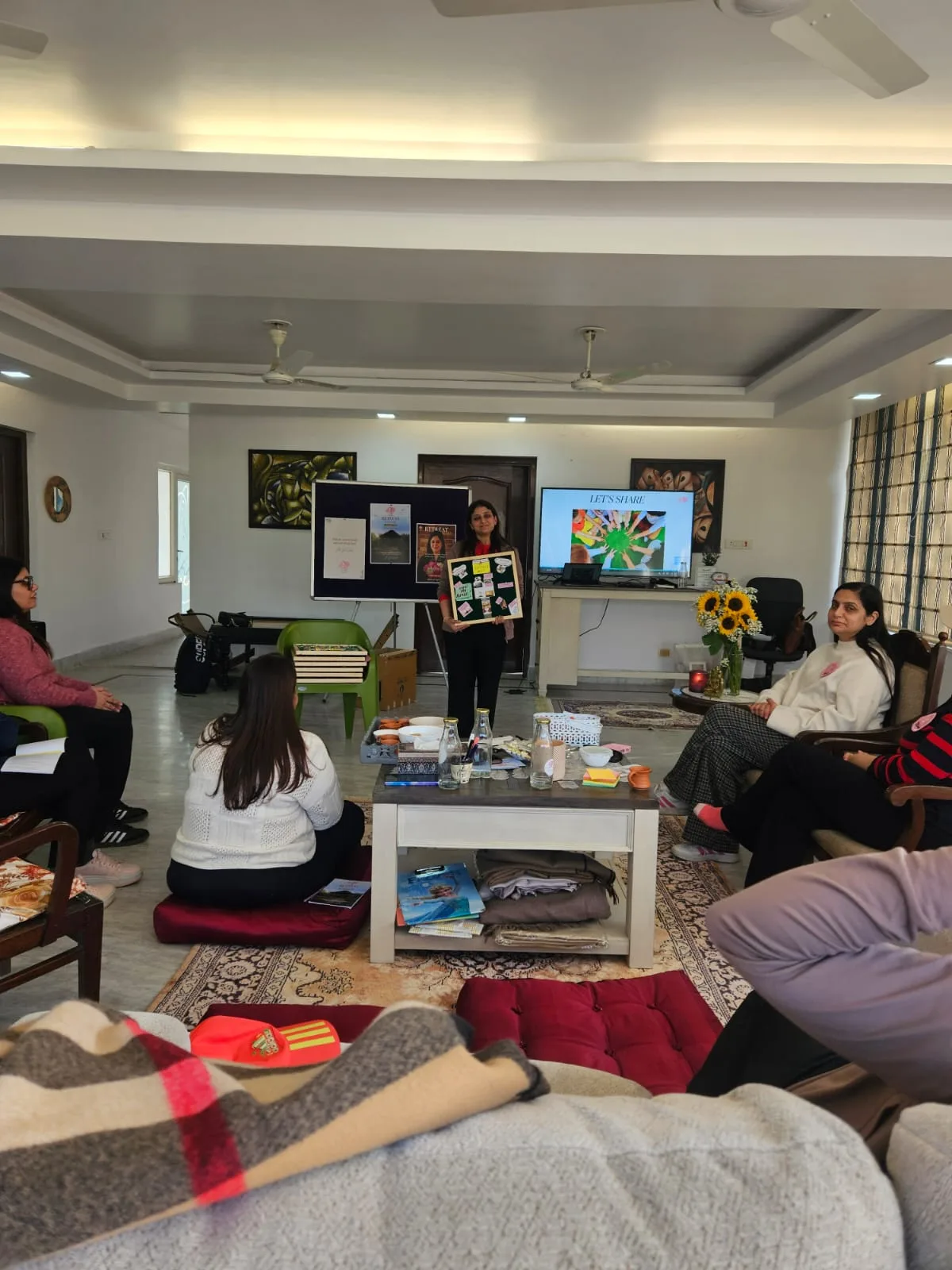Gentle breathwork and sensory presence