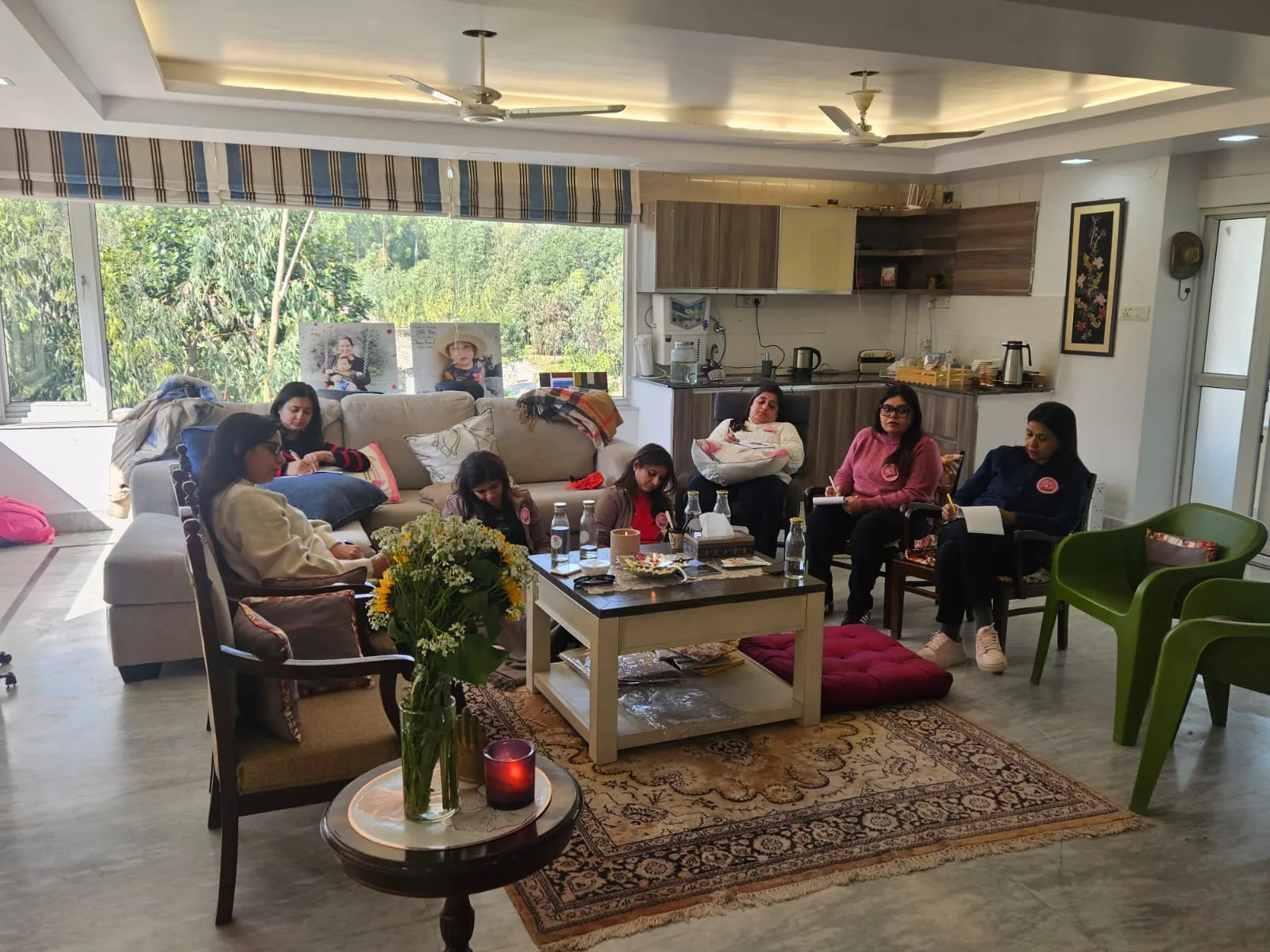 A calm, light-filled room and peaceful atmosphere for day retreats
